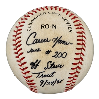 Andre Dawsons Game Used 200th Home Run Baseball(Dawson LOA)